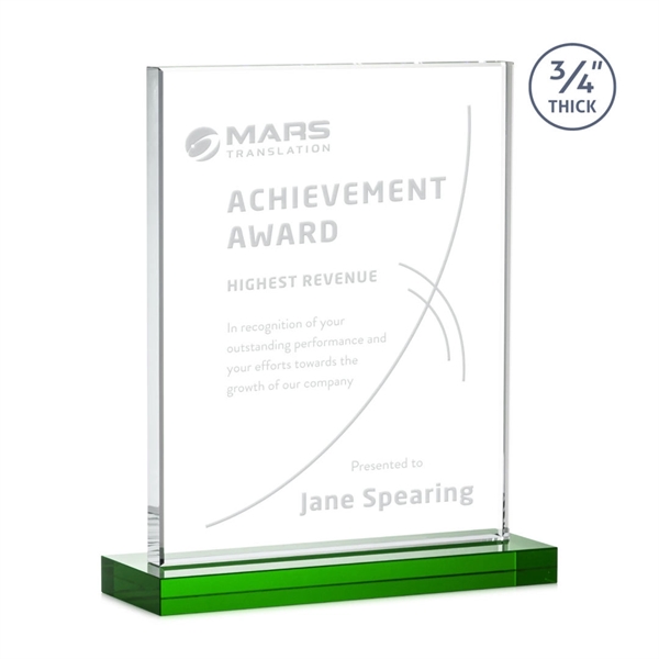 The Manhattan award features an extra thick 0.75” Starfire Crystal upright... from ASI 84592 St Regis Group / St Regis