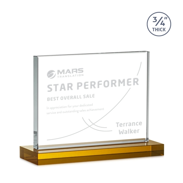 The Manhattan award features an extra thick 0.75” Starfire Crystal upright... from ASI 84592 St Regis Group / St Regis