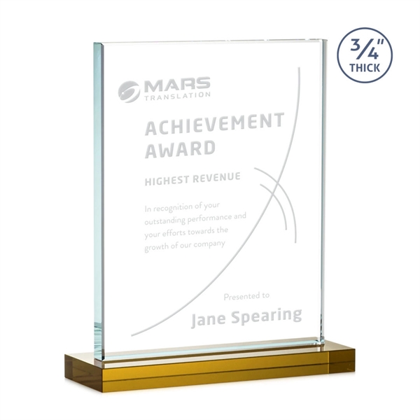 The Manhattan award features an extra thick 0.75” Starfire Crystal upright... from ASI 84592 St Regis Group / St Regis