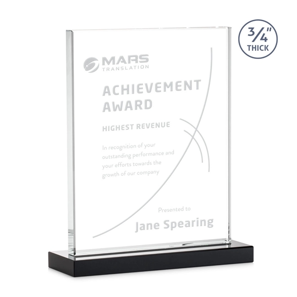 The Manhattan award features an extra thick 0.75” Starfire Crystal upright... from ASI 84592 St Regis Group / St Regis