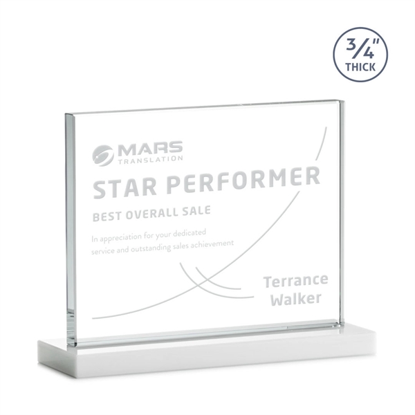 The Manhattan award features an extra thick 0.75” Starfire Crystal upright... from ASI 84592 St Regis Group / St Regis