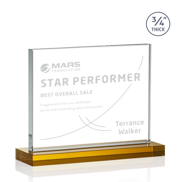 The Manhattan award features an extra thick 0.75” Starfire Crystal upright... from ASI 84592 St Regis Group / St Regis