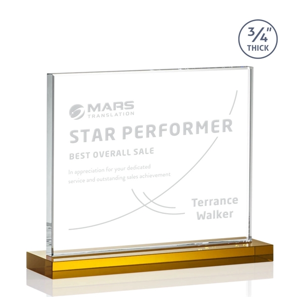 The Manhattan award features an extra thick 0.75” Starfire Crystal upright... from ASI 84592 St Regis Group / St Regis