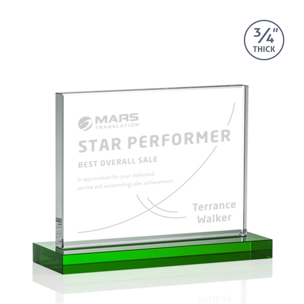 The Manhattan award features an extra thick 0.75” Starfire Crystal upright... from ASI 84592 St Regis Group / St Regis