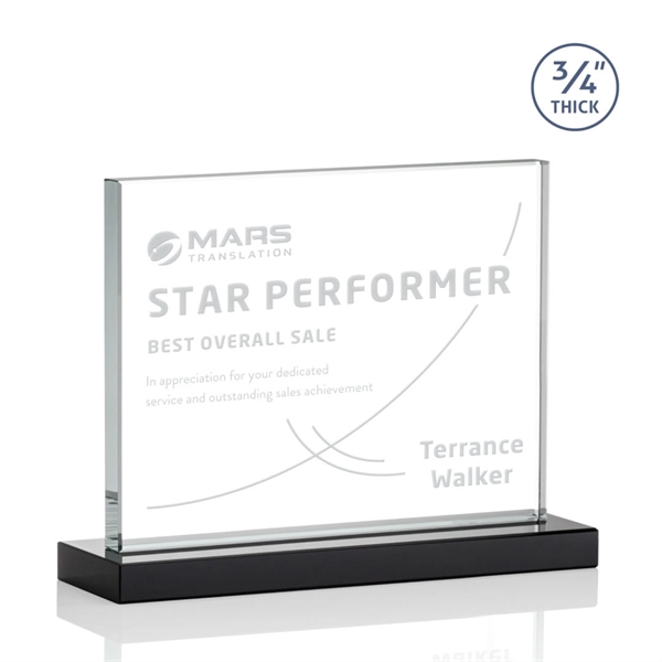 The Manhattan award features an extra thick 0.75” Starfire Crystal upright... from ASI 84592 St Regis Group / St Regis