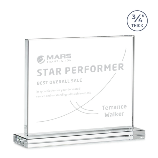The Manhattan award features an extra thick 0.75” Starfire Crystal upright... from ASI 84592 St Regis Group / St Regis
