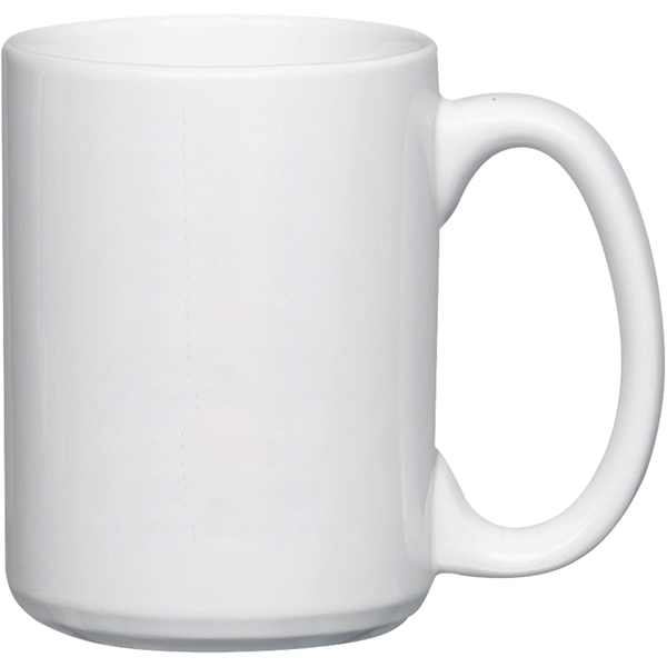 15 ounce stoneware mug with glossy design and D-shaped handle.... from ASI 57653 Gold Bond