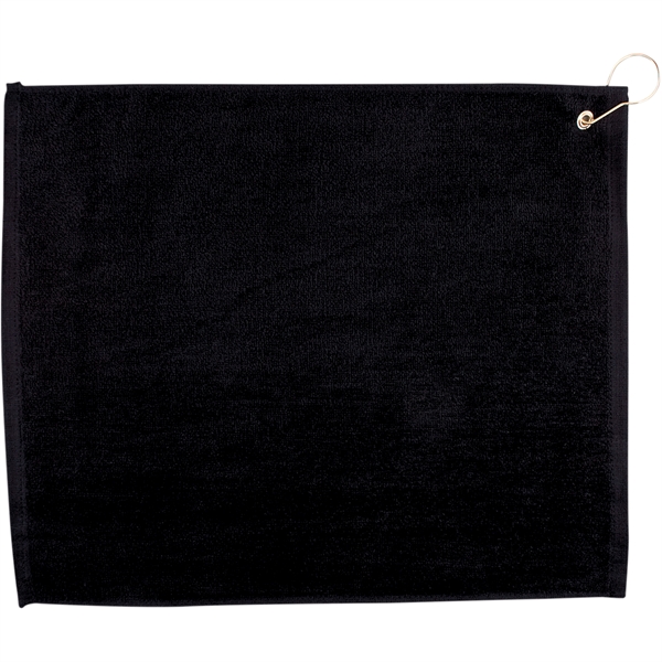 15" x 18" cotton velour hemmed golf towel with brass grommet... from ASI 57653 Gold Bond