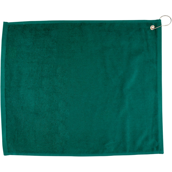 15" x 18" cotton velour hemmed golf towel with brass grommet... from ASI 57653 Gold Bond