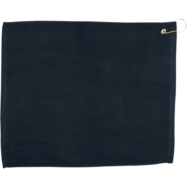 15" x 18" cotton velour hemmed golf towel with brass grommet... from ASI 57653 Gold Bond