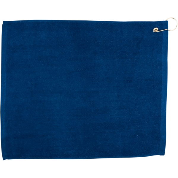 15" x 18" cotton velour hemmed golf towel with brass grommet... from ASI 57653 Gold Bond