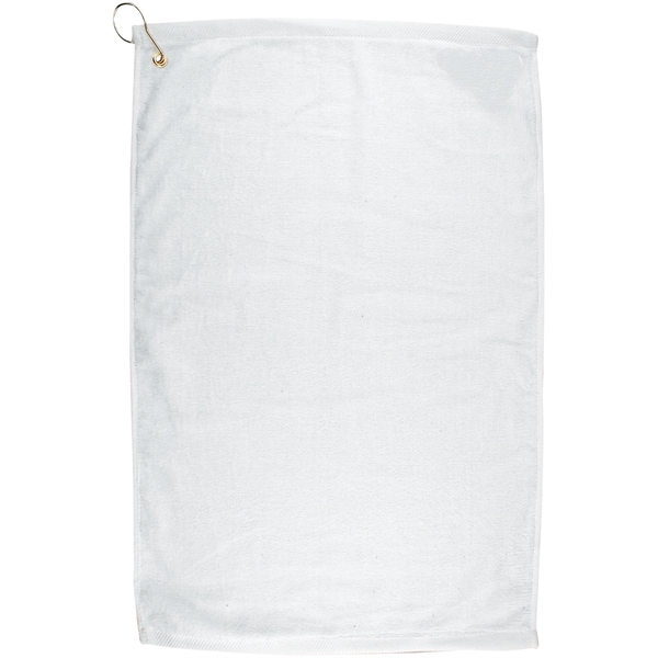 16" x 25" deluxe velour golf towel hemmed with self-finished edges,... from ASI 57653 Gold Bond