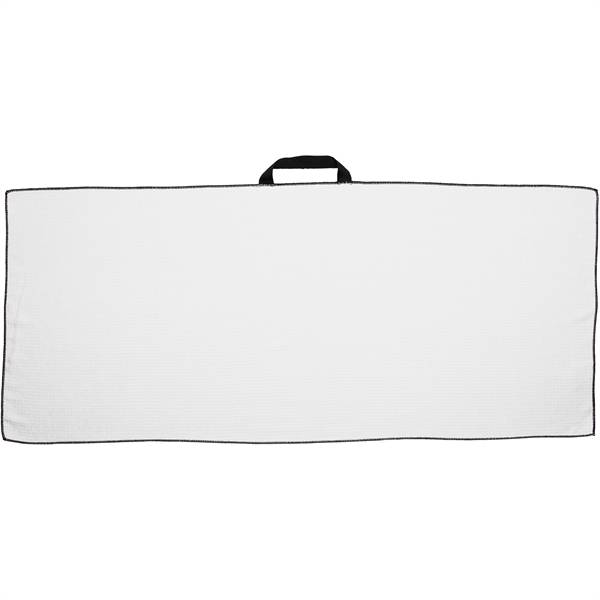 17" x 40" golf towel made of an 85/15 polyester and... from ASI 57653 Gold Bond