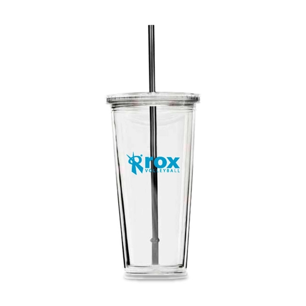 24 oz acrylic travel tumbler with screw-on lid and straw.... from ASI 30112 ACE Products / Ace Line