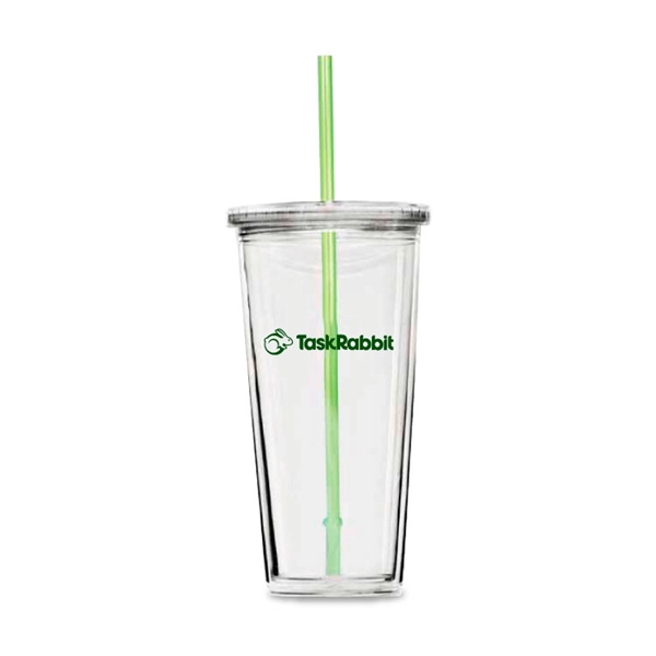 24 oz acrylic travel tumbler with screw-on lid and straw.... from ASI 30112 ACE Products / Ace Line