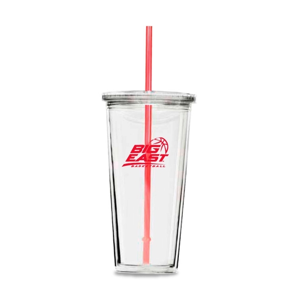 24 oz acrylic travel tumbler with screw-on lid and straw.... from ASI 30112 ACE Products / Ace Line