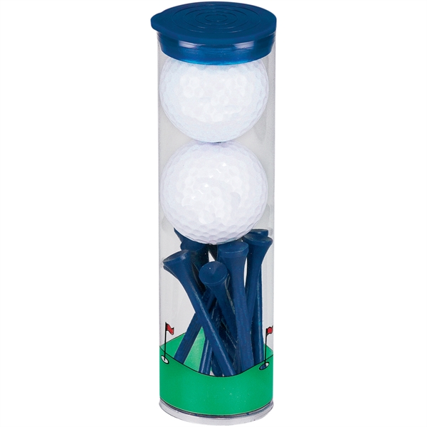 Golf balls with a clear tube and 12 tees.... from ASI 57653 Gold Bond