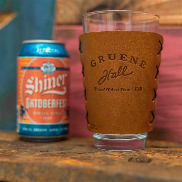The Original Double Stitched Leather Pint Glass Holder Sleeve for 16-oz... from ASI 75126 Oowee Products / OOWEE PRODUCTS