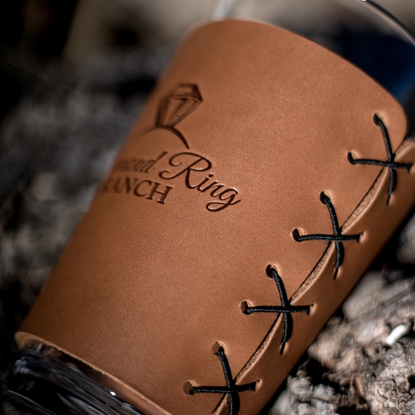 The Original Double Stitched Leather Pint Glass Holder Sleeve for 16-oz... from ASI 75126 Oowee Products / OOWEE PRODUCTS