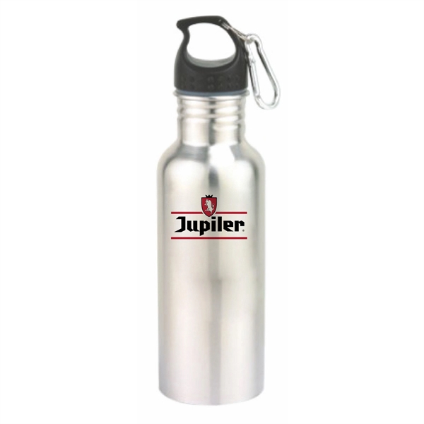 Single wall 22 oz. stainless steel water bottle with carabineer clip.... from ASI 40544 Binaco / Binaline