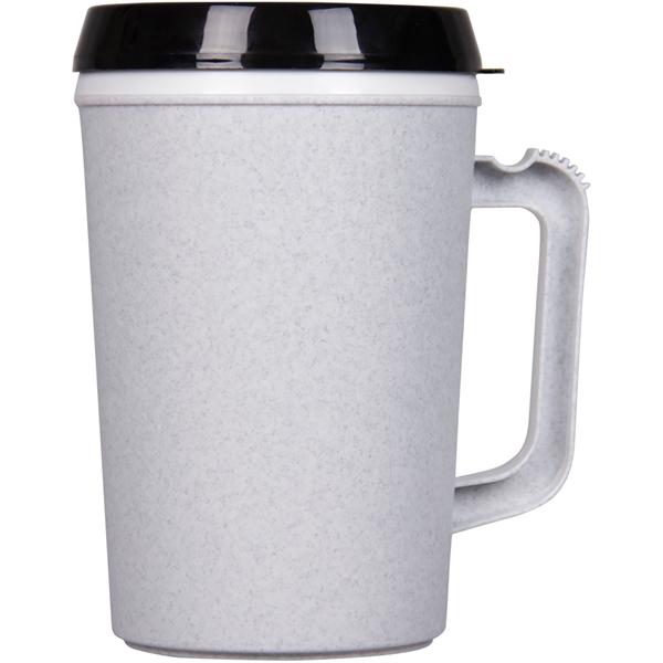 34-ounce mug with insulation, handle, and lid.... from ASI 57653 Gold Bond