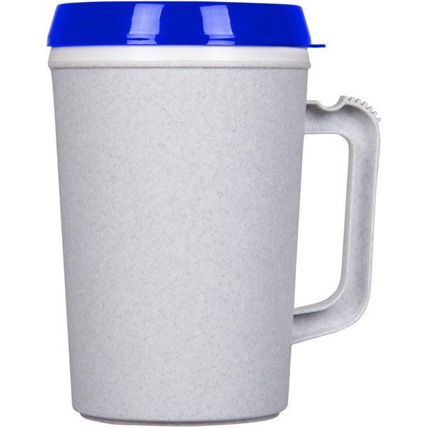 34-ounce mug with insulation, handle, and lid.... from ASI 57653 Gold Bond