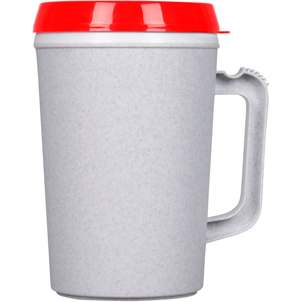 34-ounce mug with insulation, handle, and lid.... from ASI 57653 Gold Bond