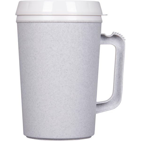 34-ounce mug with insulation, handle, and lid.... from ASI 57653 Gold Bond