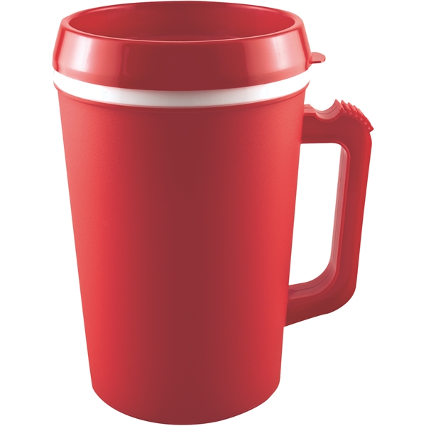 34-ounce mug with insulation, handle, and lid.... from ASI 57653 Gold Bond
