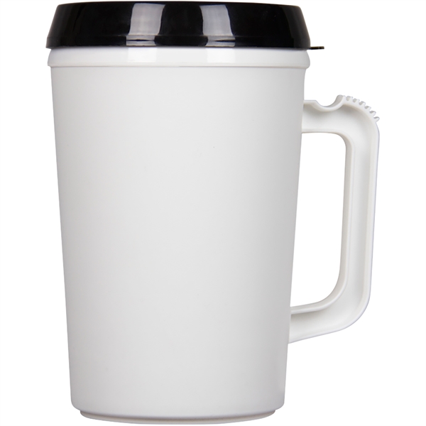 34-ounce mug with insulation, handle, and lid.... from ASI 57653 Gold Bond