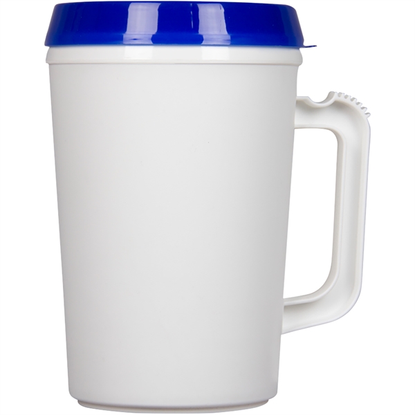 34-ounce mug with insulation, handle, and lid.... from ASI 57653 Gold Bond