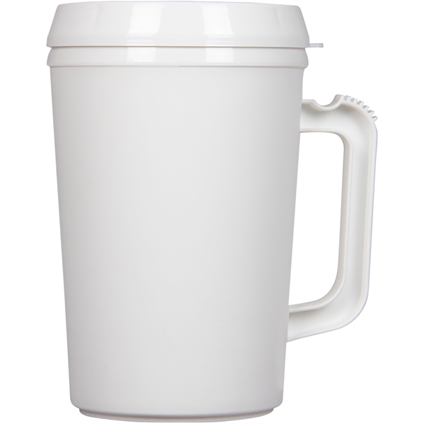 34-ounce mug with insulation, handle, and lid.... from ASI 57653 Gold Bond