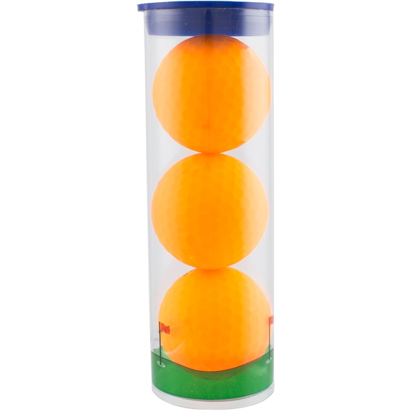 Golf balls with a clear tube and cap.... from ASI 57653 Gold Bond