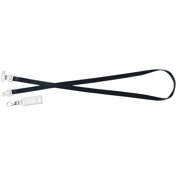 3-in-1 USB charging cable lanyard with Type-C and 2-in-1 dual tips.... from ASI 57653 Gold Bond