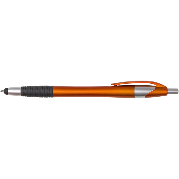 ABS plastic plunger-action pen with capacitive stylus and textured grip section.... from ASI 57653 Gold Bond