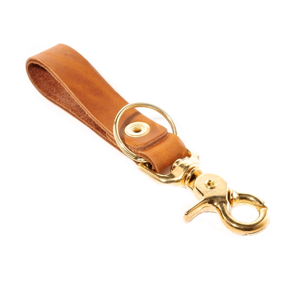 Belt Loop SLIM Leather Keychain Scissor Clip + Brass Ring... from ASI 75126 Oowee Products / OOWEE PRODUCTS