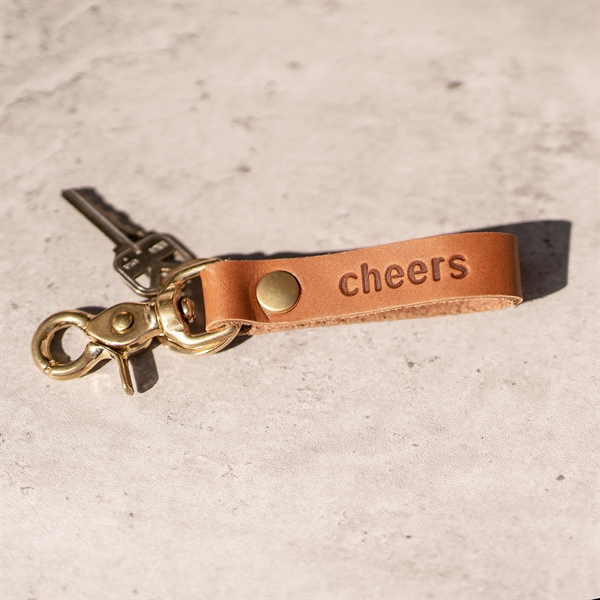 Belt Loop SLIM Leather Keychain Scissor Clip + Brass Ring... from ASI 75126 Oowee Products / OOWEE PRODUCTS