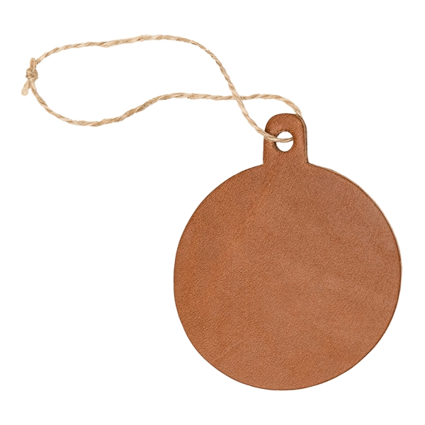 Die-cut leather holiday ornaments with a twine tie hanger... from ASI 75126 Oowee Products