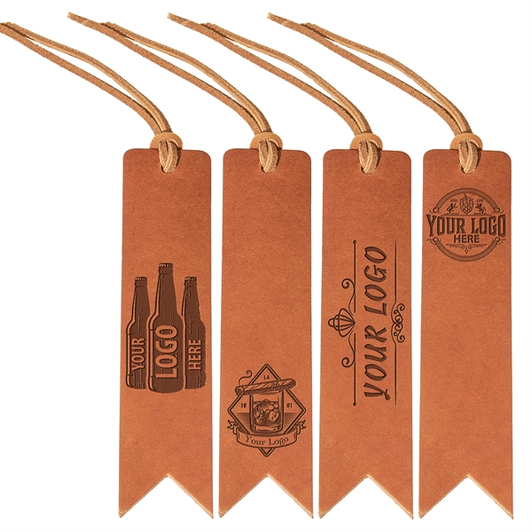 Leather bookmark wtih logo area and finished with a leather lace... from ASI 75126 Oowee Products