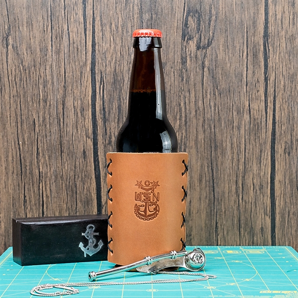 100% genuine leather holder for long-neck glass bottles. Made to securely... from ASI 75126 Oowee Products