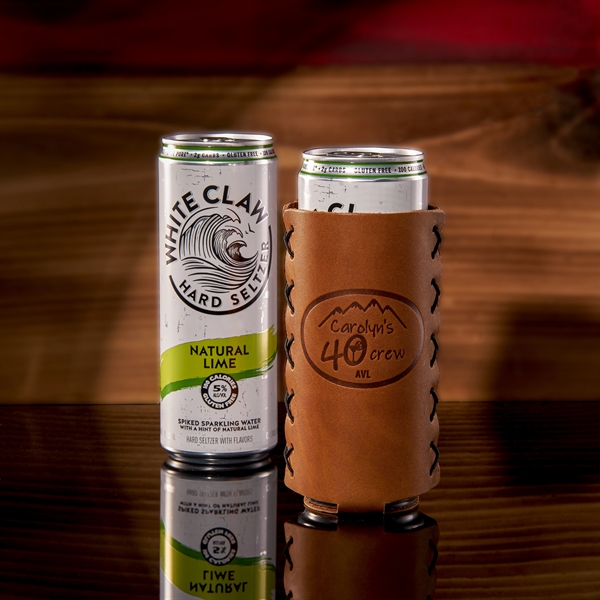 Genuine Leather Slim Can Holder, also known as a sleeve or... from ASI 75126 Oowee Products / OOWEE PRODUCTS