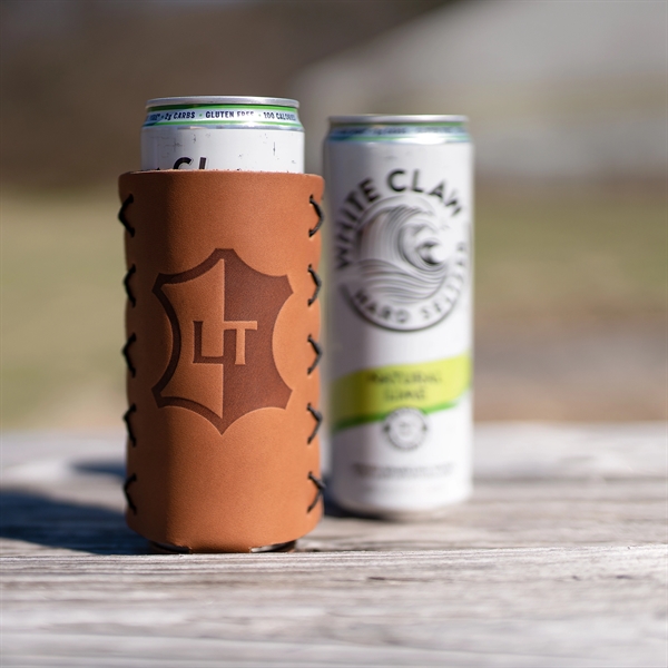 Genuine Leather Slim Can Holder, also known as a sleeve or... from ASI 75126 Oowee Products / OOWEE PRODUCTS