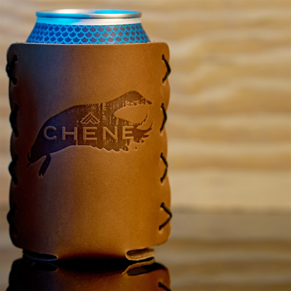 100% Leather Can Holder, also known as a Can sleeve or... from ASI 75126 Oowee Products / OOWEE PRODUCTS