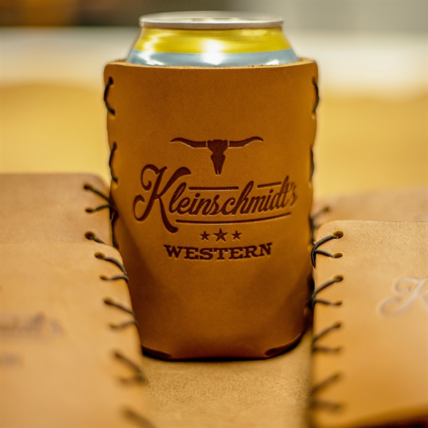 100% Leather Can Holder, also known as a Can sleeve or... from ASI 75126 Oowee Products / OOWEE PRODUCTS