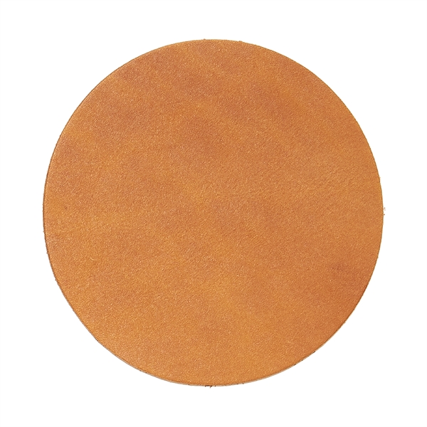 Full-Grain leather Round Coaster Set with 4 Coasters, Holder and box... from ASI 75126 Oowee Products / OOWEE PRODUCTS