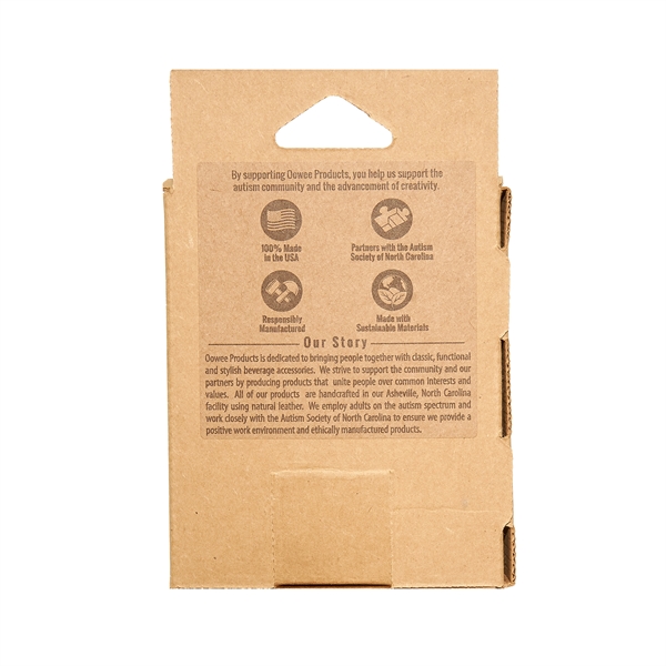 Full-Grain leather Round Coaster Set with 4 Coasters, Holder and box... from ASI 75126 Oowee Products / OOWEE PRODUCTS