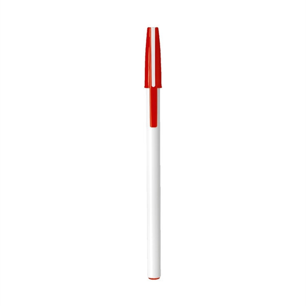 Stark white stick pen barrel combined with colored cap... from ASI 82498 RiteLine LLC