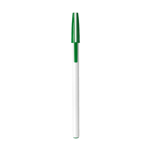 Stark white stick pen barrel combined with colored cap... from ASI 82498 RiteLine LLC