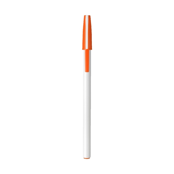Stark white stick pen barrel combined with colored cap... from ASI 82498 RiteLine LLC