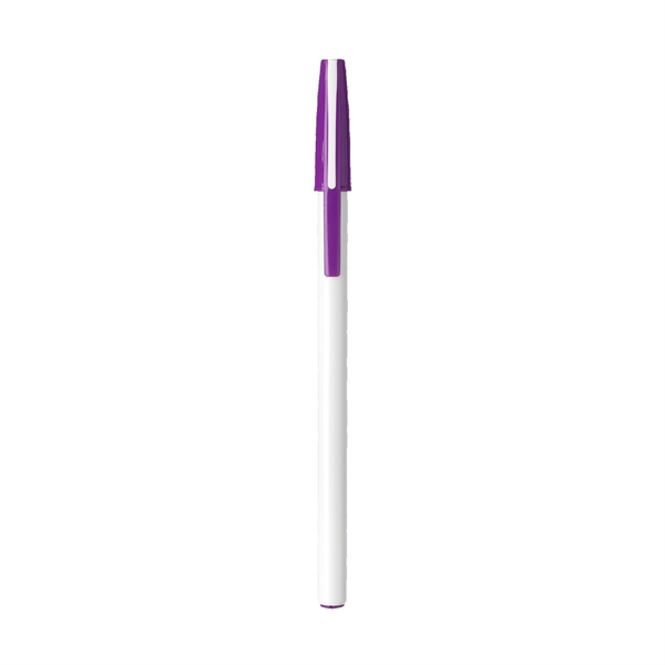 Stark white stick pen barrel combined with colored cap... from ASI 82498 RiteLine LLC